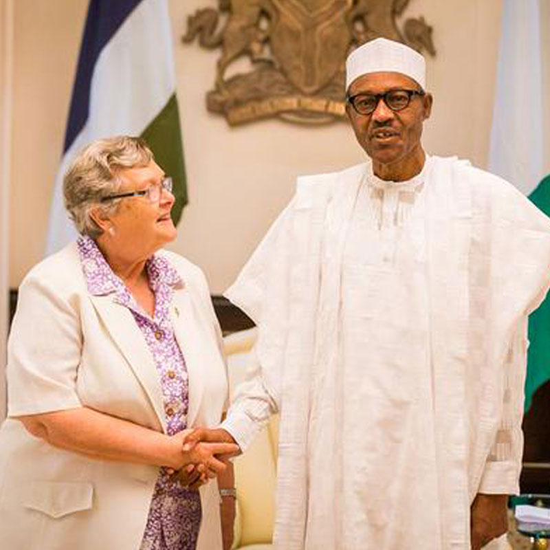 AML Baroness Lynda Chalker with President Buhari, Nigeria