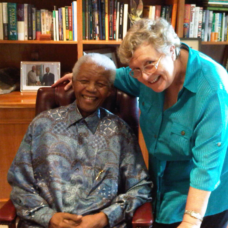 Baroness Lynda Chalker with Nelson Mandela from South Africa