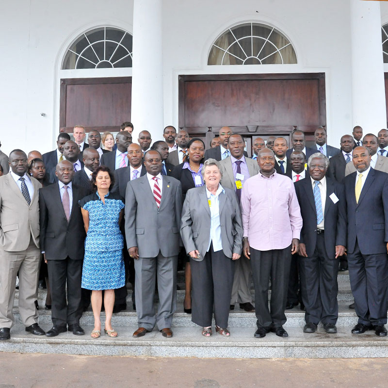 AML Africa Matters Baroness Lynda Chalker with President Museveni, Uganda